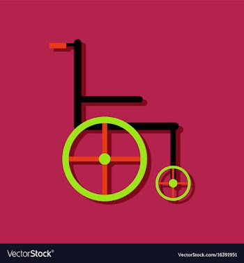 Flat icon design collection medical wheelchair in vector image