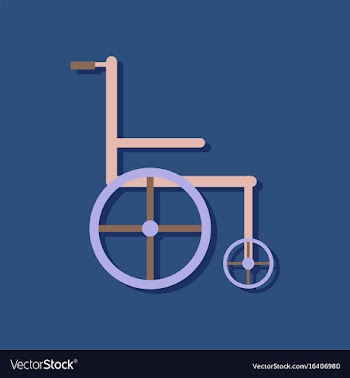Flat icon design collection medical wheelchair in vector image