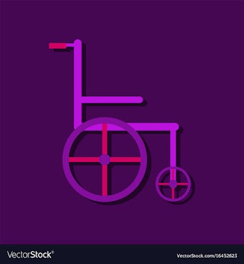 Flat icon design collection medical wheelchair in vector image