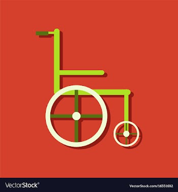 Flat icon design collection medical wheelchair in vector image