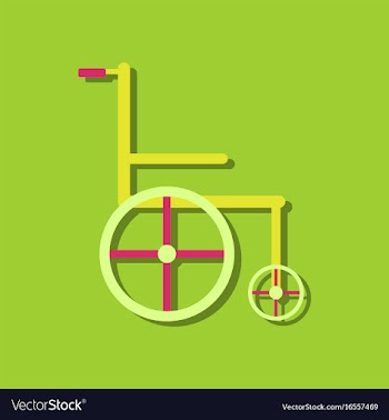 Flat icon design collection medical wheelchair in vector image