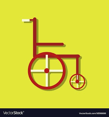 Flat icon design collection medical wheelchair in vector image