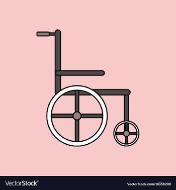 Flat icon design collection medical wheelchair vector image