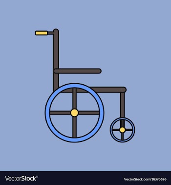 Flat icon design collection medical wheelchair vector image