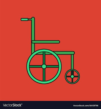 Flat icon design collection medical wheelchair vector image
