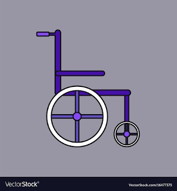 Flat icon design collection medical wheelchair vector image