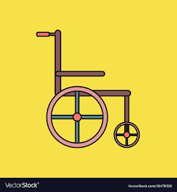 Flat icon design collection medical wheelchair vector image