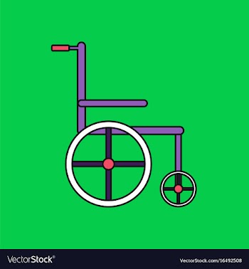 Flat icon design collection medical wheelchair vector image