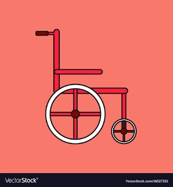 Flat icon design collection medical wheelchair vector image
