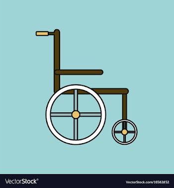 Flat icon design collection medical wheelchair vector image