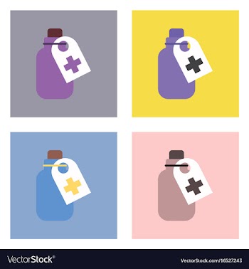 Flat icon design collection medicines bank vector image