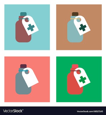 Flat icon design collection medicines bank vector image