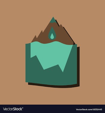 Flat icon design collection melted ice berg in vector image