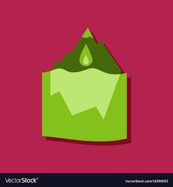 Flat icon design collection melted ice berg in vector image