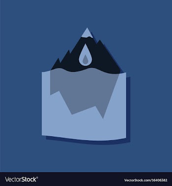 Flat icon design collection melted ice berg in vector image