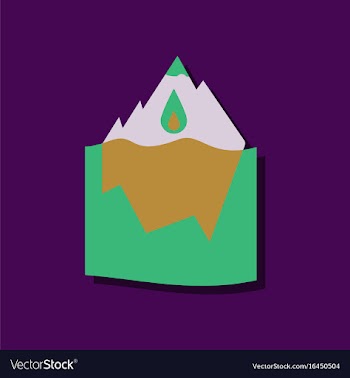 Flat icon design collection melted ice berg in vector image