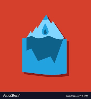 Flat icon design collection melted ice berg in vector image