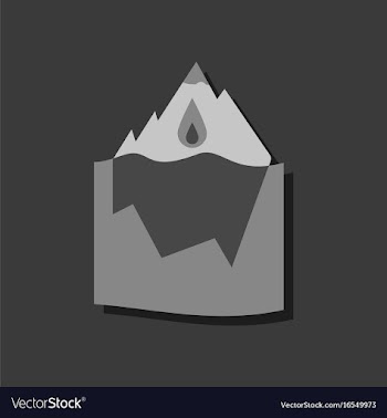 Flat icon design collection melted ice berg in vector image