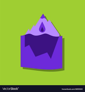Flat icon design collection melted ice berg in vector image