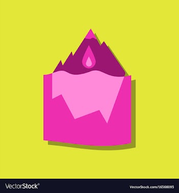 Flat icon design collection melted ice berg in vector image