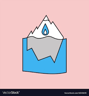Flat icon design collection melted ice berg vector image