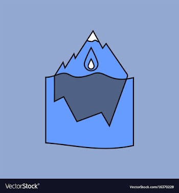 Flat icon design collection melted ice berg vector image