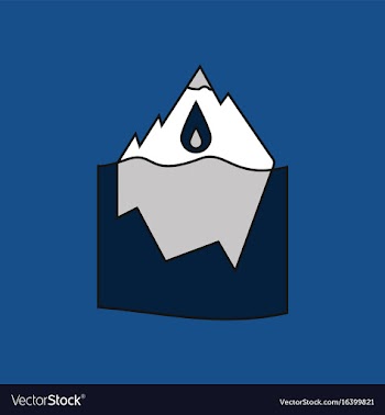 Flat icon design collection melted ice berg vector image