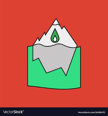 Flat icon design collection melted ice berg vector image