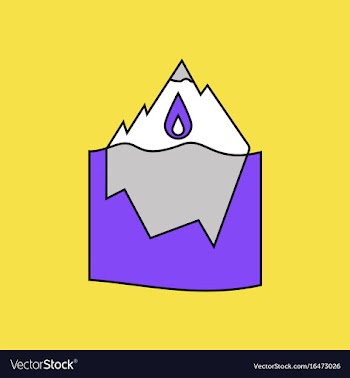 Flat icon design collection melted ice berg vector image