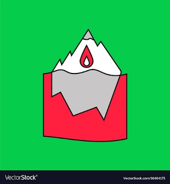 Flat icon design collection melted ice berg vector image