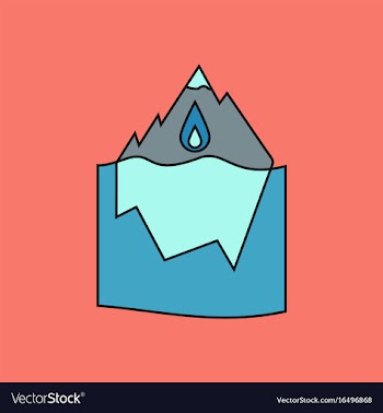 Flat icon design collection melted ice berg vector image