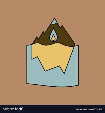 Flat icon design collection melted ice berg vector image