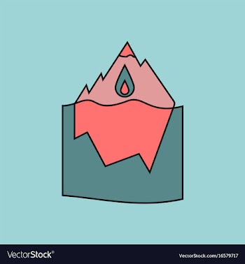 Flat icon design collection melted ice berg vector image