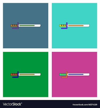 Flat icon design collection military bayonet knife vector image