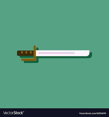 Flat icon design collection military bayonet vector image