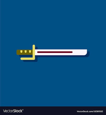 Flat icon design collection military bayonet vector image