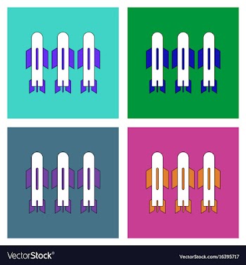 Flat icon design collection military bomb vector image