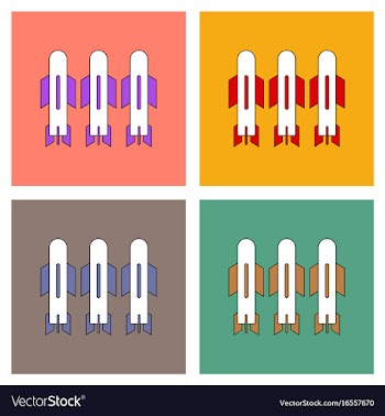 Flat icon design collection military bomb vector image
