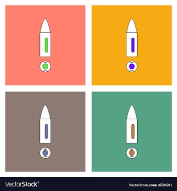 Flat icon design collection military bullet and vector image