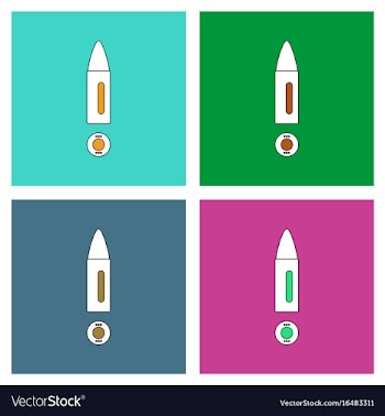 Flat icon design collection military bullet and vector image