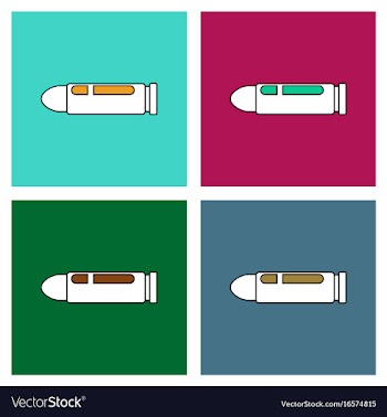Flat icon design collection military bullet vector image