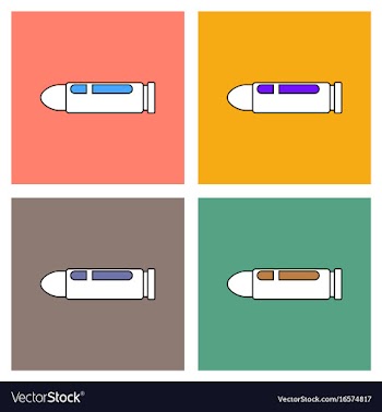 Flat icon design collection military bullet vector image