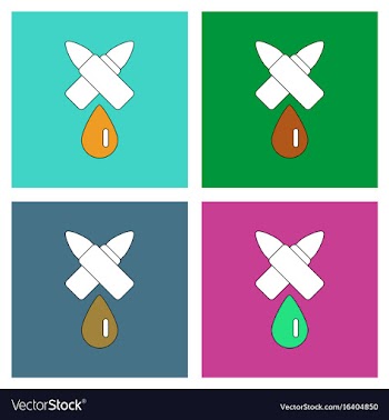 Flat icon design collection military bullets and vector image
