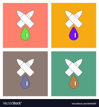 Flat icon design collection military bullets and vector image