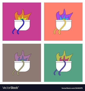Flat icon design collection military cauldron pot vector image