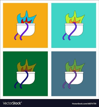 Flat icon design collection military cauldron pot vector image