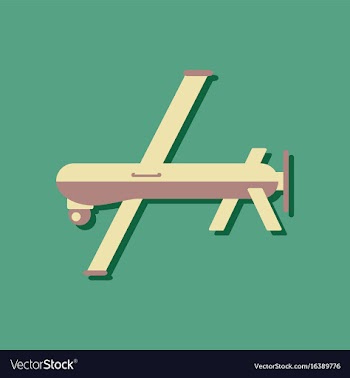 Flat icon design collection military drone in vector image