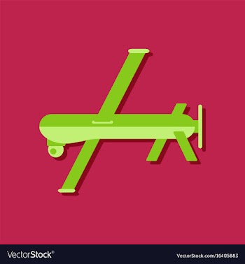 Flat icon design collection military drone in vector image