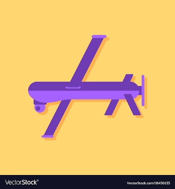 Flat icon design collection military drone in vector image