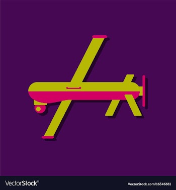 Flat icon design collection military drone in vector image